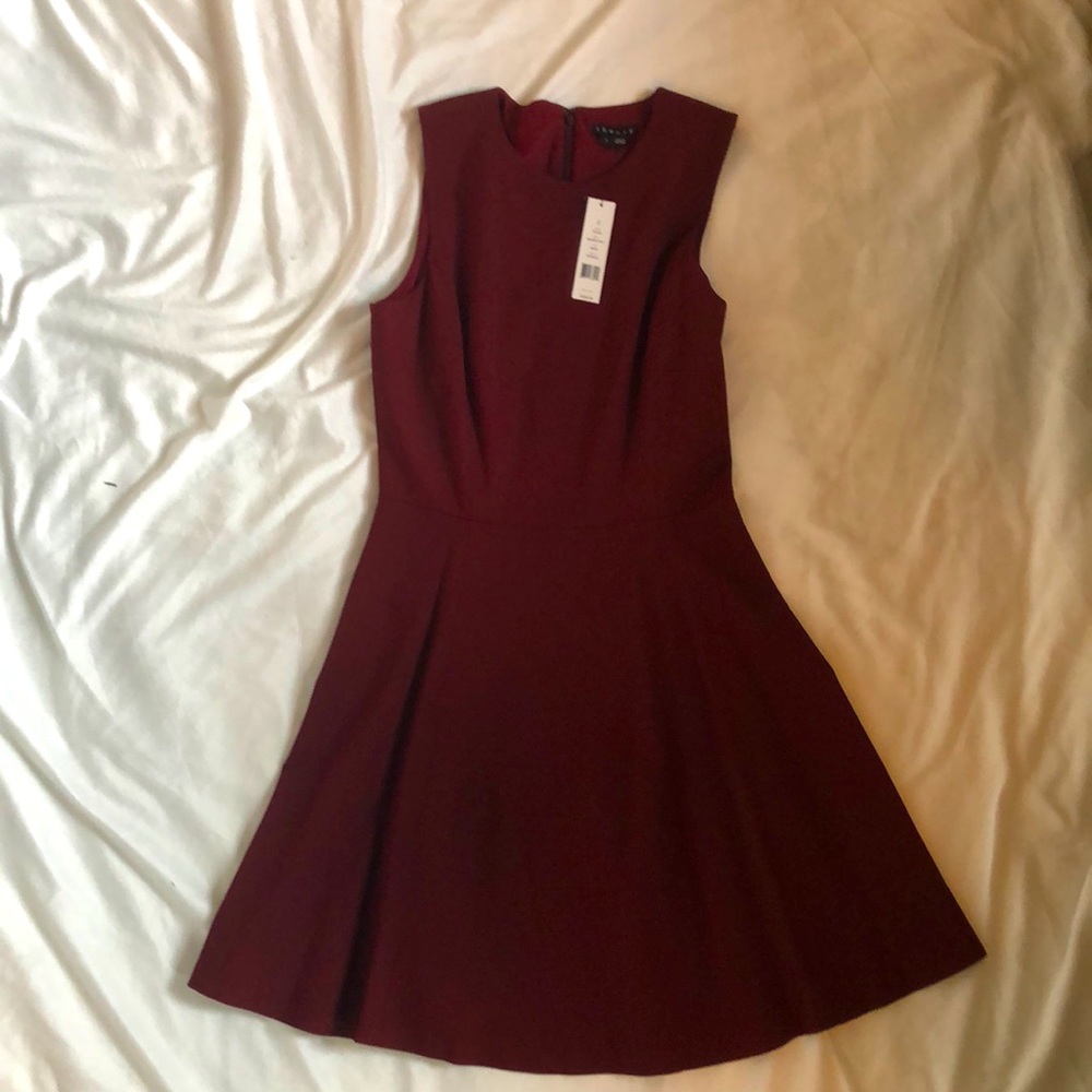 New Theory burgundy dress.  Perfect for office or cocktail party.